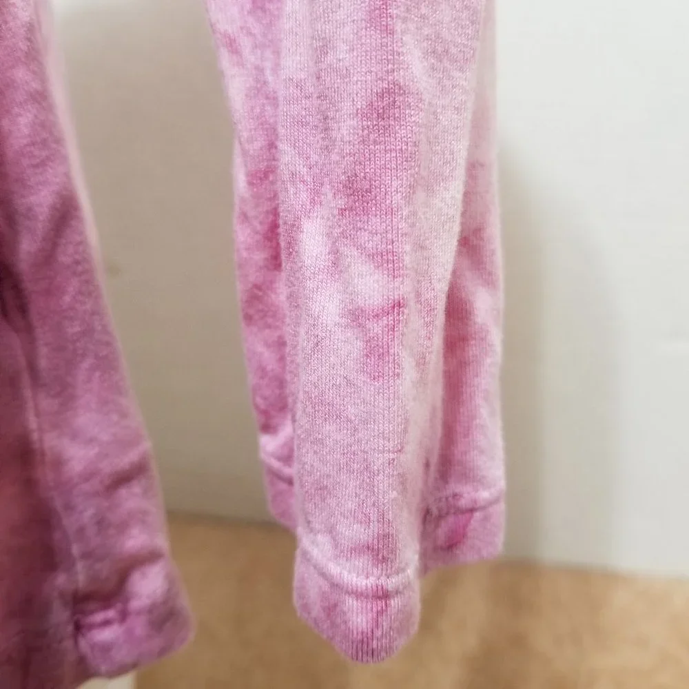 Justice top 12 tie dye long sleeve criss cross keyhole neckline stretch